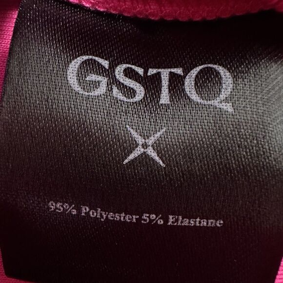 GSTQ Mens Medium Track Jacket Zip Up Hot Pink Athletic Luxury Streetwear NEW - Picture 10 of 12